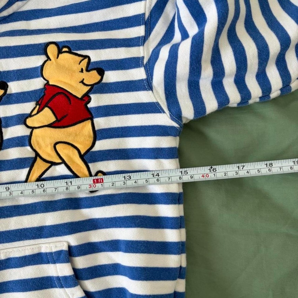 Vintage Disney Winnie the Pooh striped hoodie Kids Size 7/8 - Picture 4 of 5
